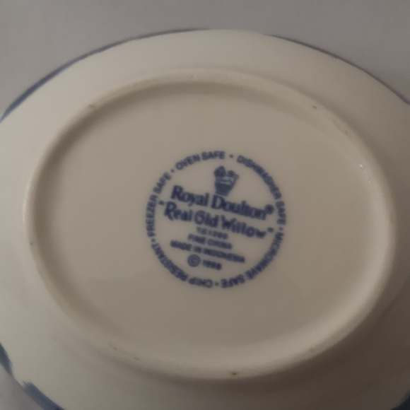 Lovely Vintage Royal Doulton Real Old Willow Repro Gravy & Underplate Blue White - Picture 6 of 6